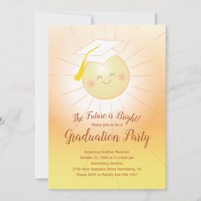 The Future is Bright Graduation Party Invitation (Front)