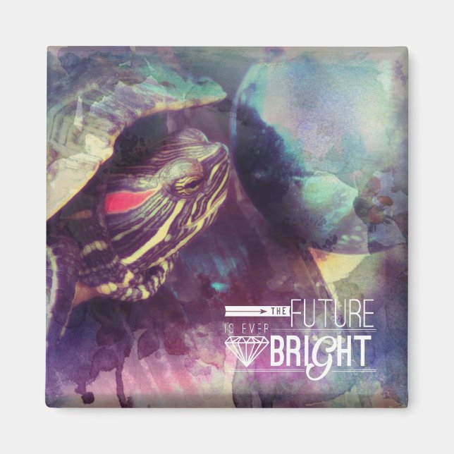 The Future is Bright Turtle Magnet (Front)
