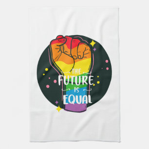 The Future Is Equal Raised Fist  Tea Towel