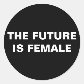 The future is female - Black/White Glossy Sticker