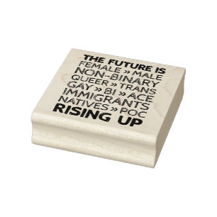 The Future Is Female Non-Binary Gay Bi Feminism Rubber Stamp