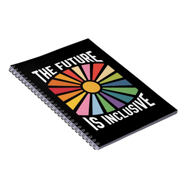 The Future is Inclusive Rainbow Pride Trans Rights Notebook (Right Side)