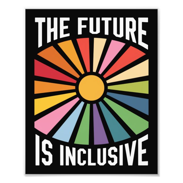 The Future is Inclusive Rainbow Pride Trans Rights Photo Print (Front)