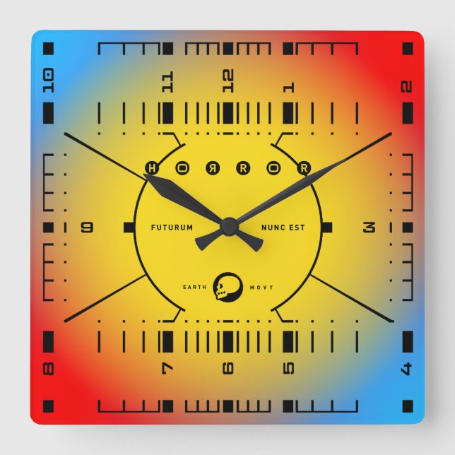 The Future Is Now Square Wall Clock (Front)