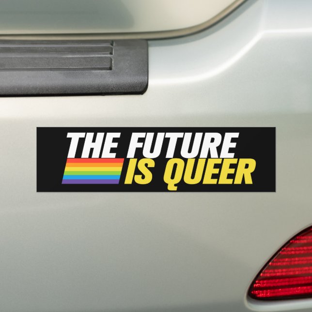 The Future Is Queer Lesbian Gay Pride LGBT Bumper Sticker (On Car)