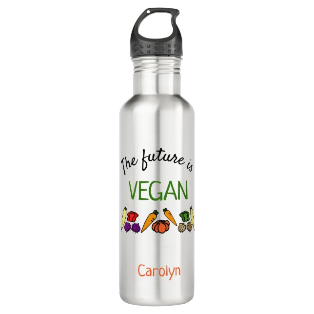 The future is VEGAN, personalised, your name 710 Ml Water Bottle (Front)