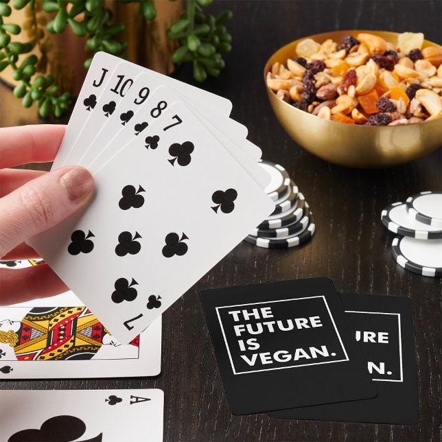 The Future Is Vegan Typographic Black and White Playing Cards (Creator Uploaded)