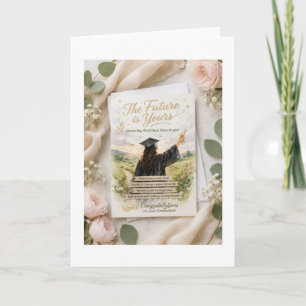 The Future is Yours – Elegant Girl Graduation Enco Card