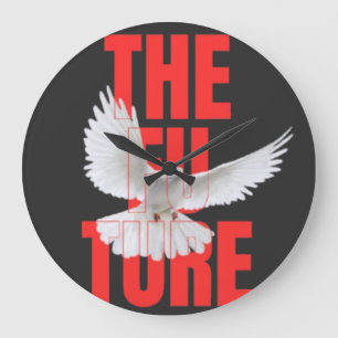 The Future – Motivational Typography Quote Large Clock