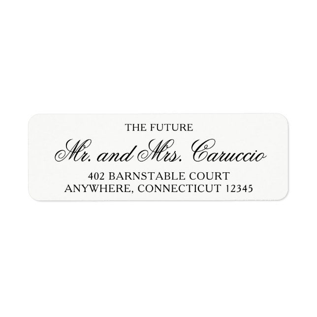 The Future Mr and Mrs Return Address Labels (Front)