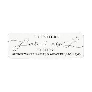 The Future Mr and Mrs Return Address Labels Script