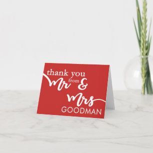 The Future Mr and Mrs Thank You Cards (Red)
