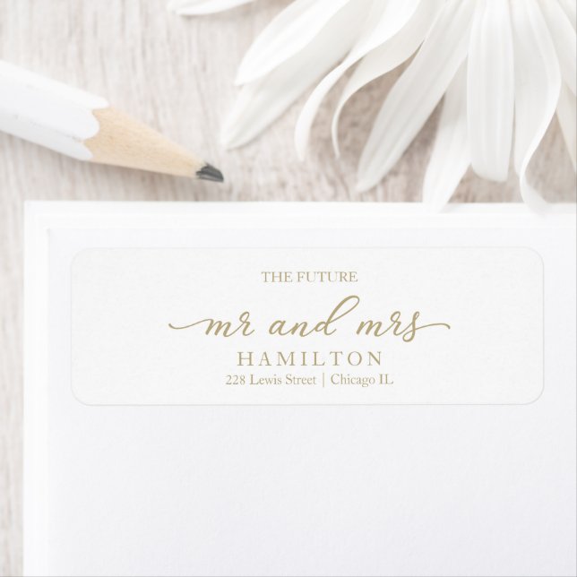 The Future Mr and Mrs Wedding Return Address Label (Insitu)
