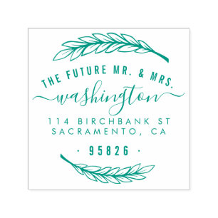 The Future Mr & Mrs Elegant Script Return Address Self-inking Stamp