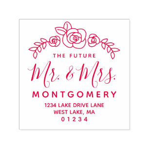 The Future Mr. & Mrs. Laurel Wreath Return Address Self-inking Stamp
