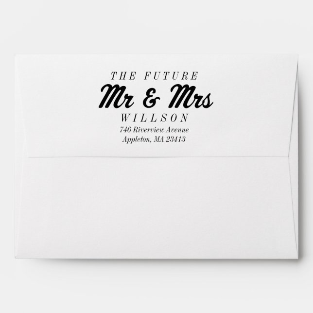 The Future Mrs and Mr 5x7 Preprinted Envelopes (Back (Top Flap))