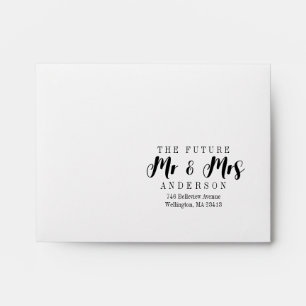 The Future Mrs and Mr Wedding Elegant Script RSVP Envelope