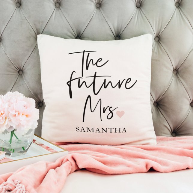 The Future Mrs and Your Name | Modern Beauty Gift Cushion (Creator Uploaded)