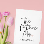 The Future Mrs and Your Name | Modern Beauty Gift Holiday Card<br><div class="desc">Introducing "The Future Mrs and Your Name" Modern Beauty Gift Set from Zazzle Celebrate the joyous occasion of the future Mrs. with a modern beauty gift set from Zazzle that combines luxury, personalisation, and style. This exclusive gift set is designed to make her feel truly special as she embarks on...</div>