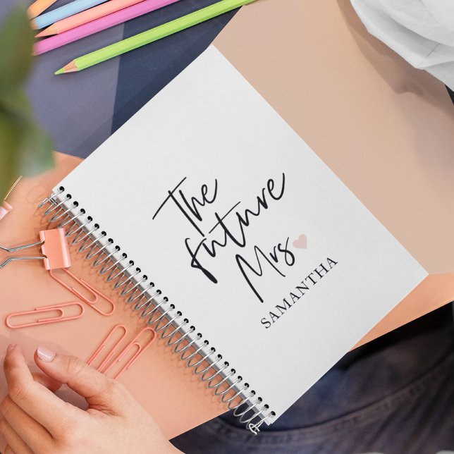 The Future Mrs and Your Name | Modern Beauty Gift Notebook (Creator Uploaded)