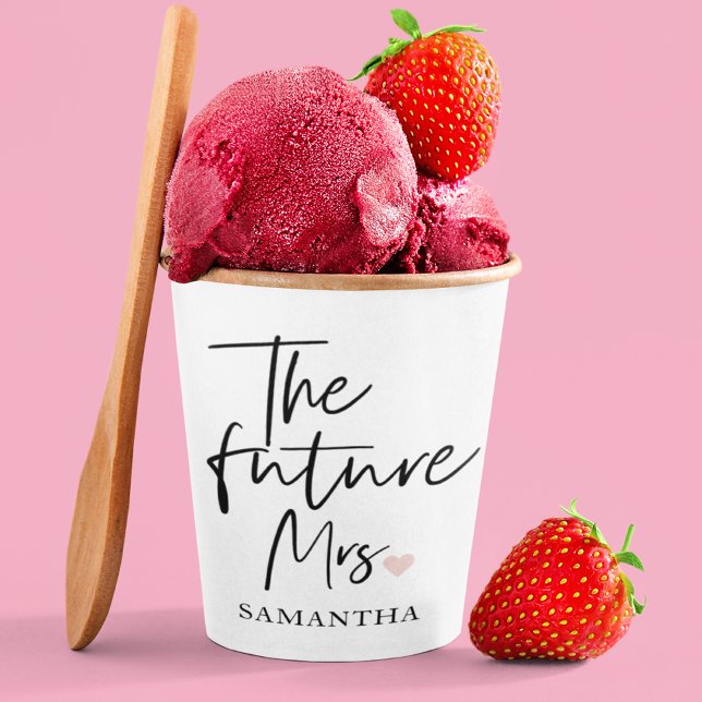 The Future Mrs and Your Name | Modern Beauty Gift Paper Cups (Creator Uploaded)