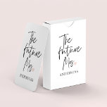 The Future Mrs and Your Name | Modern Beauty Gift Playing Cards<br><div class="desc">Introducing "The Future Mrs and Your Name" Modern Beauty Gift Set from Zazzle Celebrate the joyous occasion of the future Mrs. with a modern beauty gift set from Zazzle that combines luxury, personalisation, and style. This exclusive gift set is designed to make her feel truly special as she embarks on...</div>