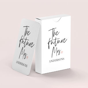 The Future Mrs and Your Name   Modern Beauty Gift Playing Cards
