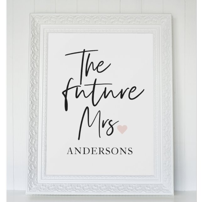 The Future Mrs and Your Name | Modern Beauty Gift Poster (Creator Uploaded)