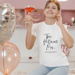 The Future Mrs and Your Name | Modern Beauty Gift T-Shirt<br><div class="desc">Introducing "The Future Mrs and Your Name" Modern Beauty Gift Set from Zazzle Celebrate the joyous occasion of the future Mrs. with a modern beauty gift set from Zazzle that combines luxury, personalisation, and style. This exclusive gift set is designed to make her feel truly special as she embarks on...</div>