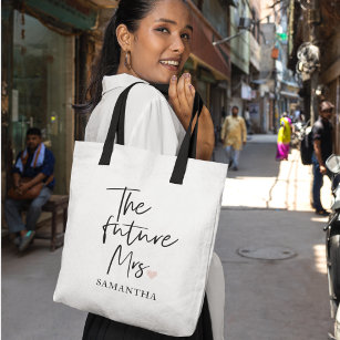 The Future Mrs and Your Name   Modern Beauty Gift Tote Bag