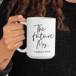 The Future Mrs and Your Name | Modern Beauty Gift Two-Tone Coffee Mug<br><div class="desc">Introducing "The Future Mrs and Your Name" Modern Beauty Gift Set from Zazzle Celebrate the joyous occasion of the future Mrs. with a modern beauty gift set from Zazzle that combines luxury, personalisation, and style. This exclusive gift set is designed to make her feel truly special as she embarks on...</div>