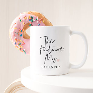 The Future Mrs and Your Name   Modern Beauty Gift Two-Tone Coffee Mug