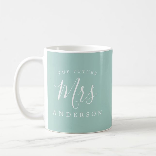 The Future Mrs Blue Engagement Gift Coffee Mug (Left)
