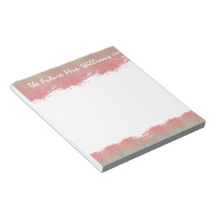 The Future Mrs. Bride Wedding Monogram Pink Green Notepad