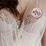 The Future Mrs. Brush Script Diamond Bridal Party 6 Cm Round Badge<br><div class="desc">The future Mrs. 'custom name' brushed black calligraphy script diamond wedding bridal party button. This modern design features a chic and trendy black 'Mrs.' brushed calligraphy script with a stylish diamond accent on a pastel blush light pink background. The background colour can be changed to any colour of your choice....</div>