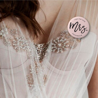 The Future Mrs. Brush Script Diamond Bridal Party 6 Cm Round Badge