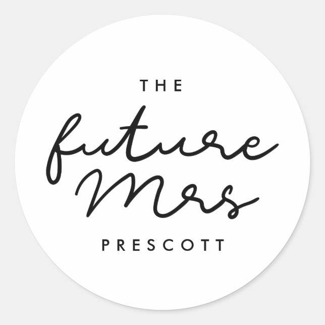 The future Mrs Classic Round Sticker (Front)