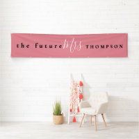 The Future Mrs name Black White Script Dusty Pink