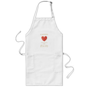 The Future MRS Quote Red & Gold Effect Heart  Long Apron
