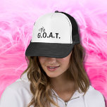 The G.O.A.T. funny goat quote black Trucker Hat<br><div class="desc">Unleash your inner champion with "The GOAT" Black and White Hat, a stylish and powerful accessory that exudes confidence and greatness. Embrace the spirit of the Greatest of All Time (G.O.A.T.) with this premium-quality hat that blends modern design with a timeless message. "The GOAT" Hat is more than just a...</div>