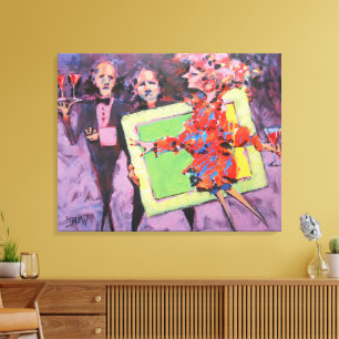 The Gallery Game Painting / Artist Larry Lerew Canvas Print