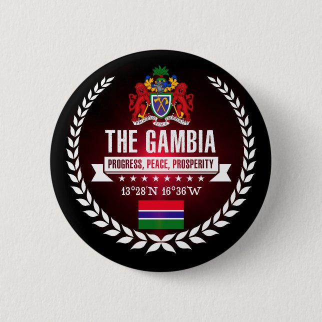 The Gambia 6 Cm Round Badge (Front)