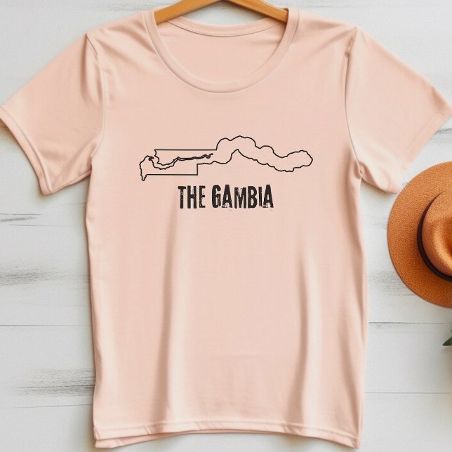The Gambia Country Map Border Line Outline Shape T-Shirt (Creator Uploaded)