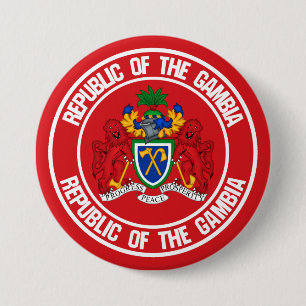 The Gambia Round Emblem 7.5 Cm Round Badge
