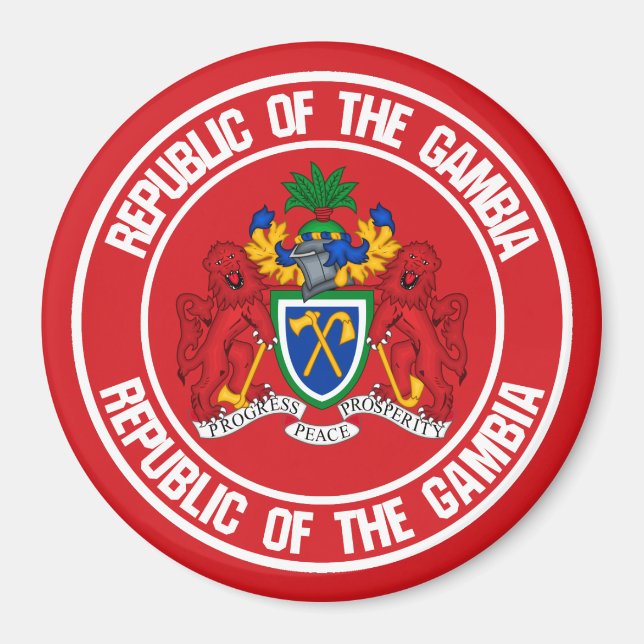The Gambia Round Emblem Magnet (Front)
