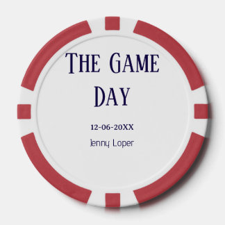 the game day football club match name year date poker chips