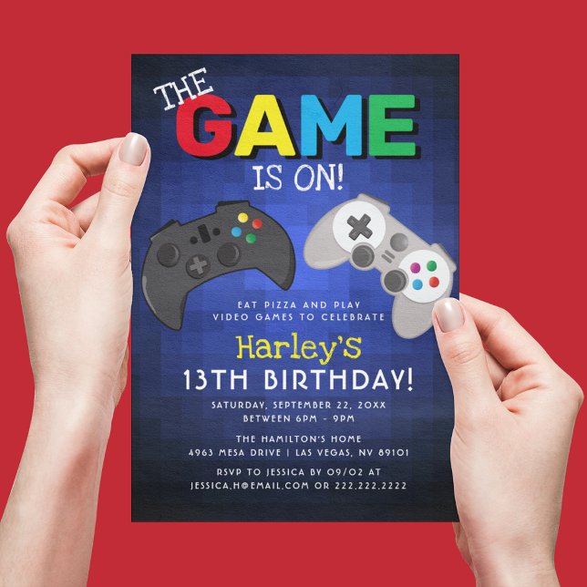 The Game Is On! | Video Game Birthday Invitation (Creator Uploaded)