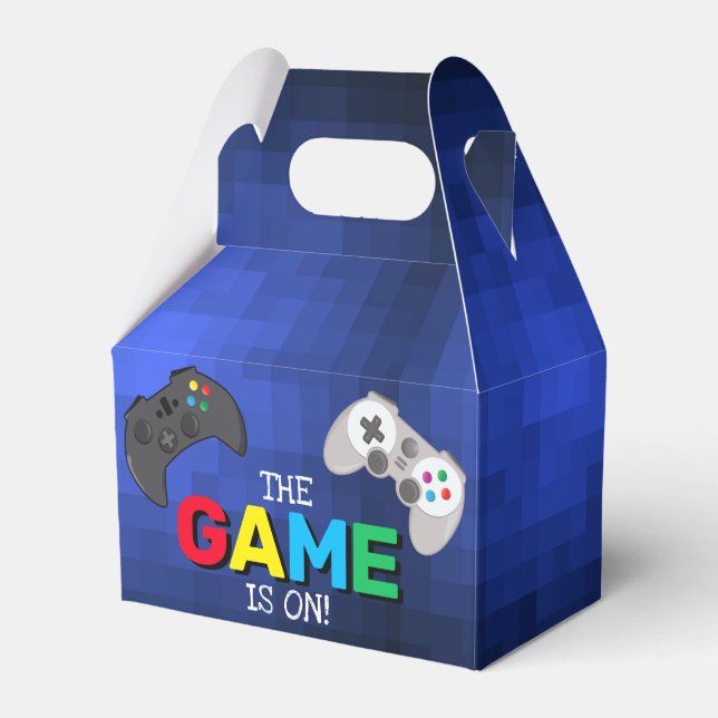 The Game Is On! | Video Game Birthday Thank You Favour Box (Front Side)