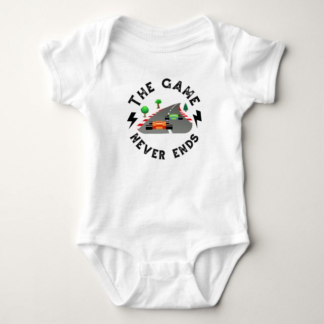 The Game never ends Baby Bodysuit (Front)