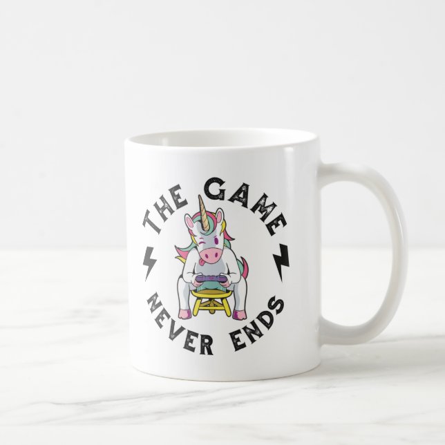The Game never ends for Unicorns Coffee Mug (Right)